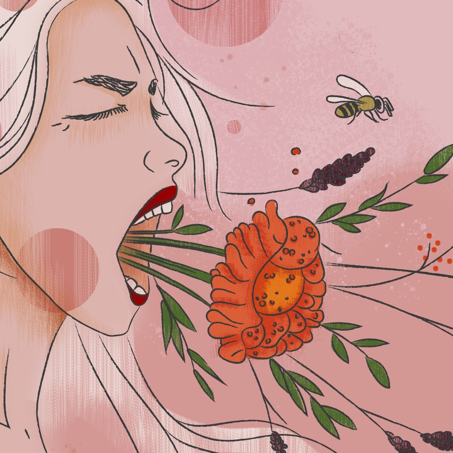 Détail illustration Cri d'amour