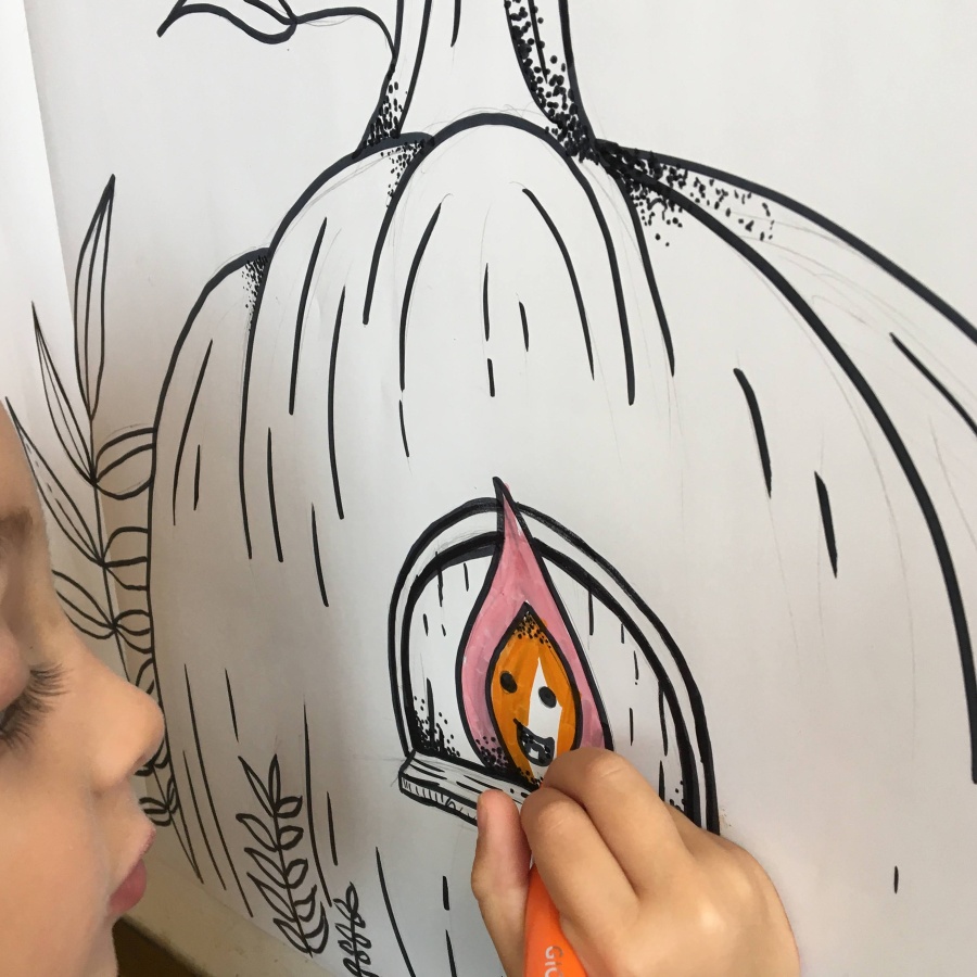 fresque illustrée à colorier Neuvieme Planete